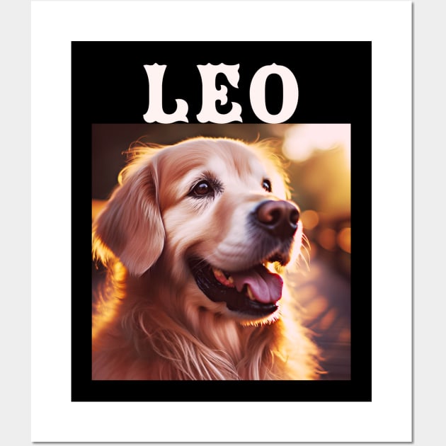Leo, golden retriever puppy design for dog lovers Wall Art by Apparels2022